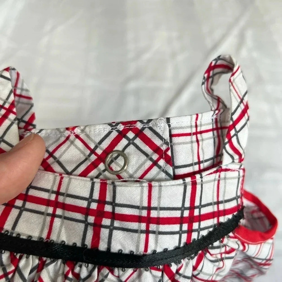 Plaid Truck Romper | Fire Truck Dump Truck | Handmade | Baby - Picture 5 of 6